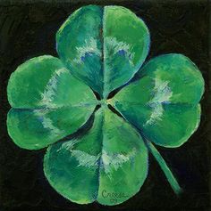 236x237 Leaf Clover, Leaves And Flowers - Four Leaf Clover Painting