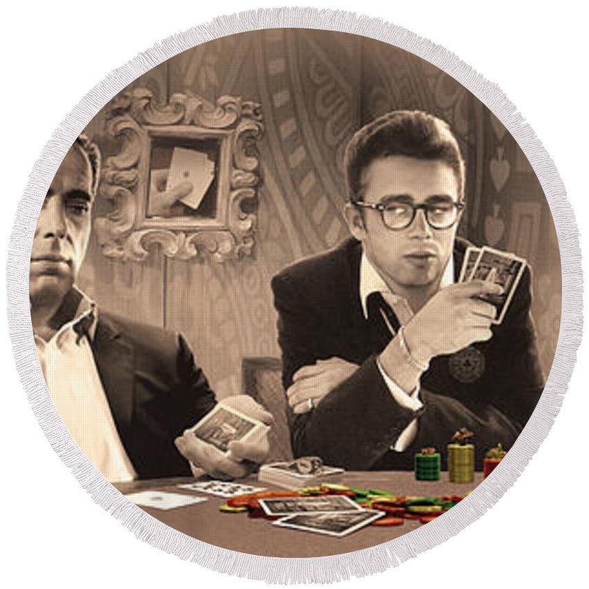 850x850 Four Of A Kind Round Beach Towel For Sale By Chris Consani - Four Of A Kind Painting