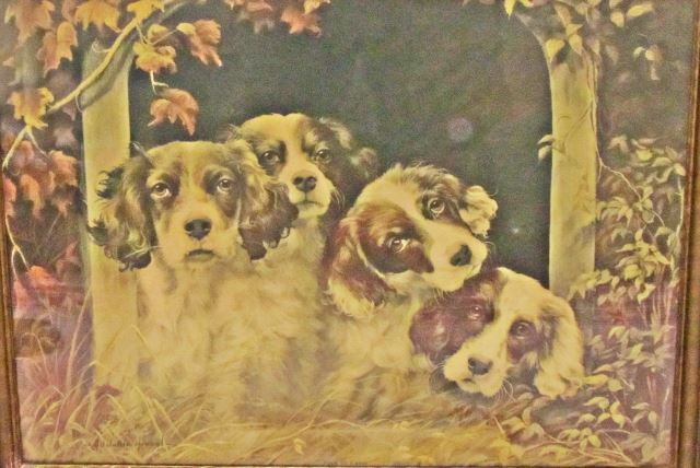 640x428 Lithograph Four Of A Kind Adelaide Hiebel - Four Of A Kind Painting