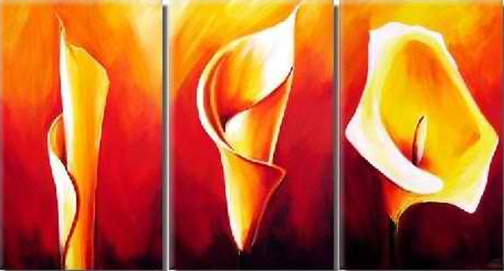 1000x539 Four Different Backgrounds Flower 4 Pieces Set Painting - Four Piece Painting