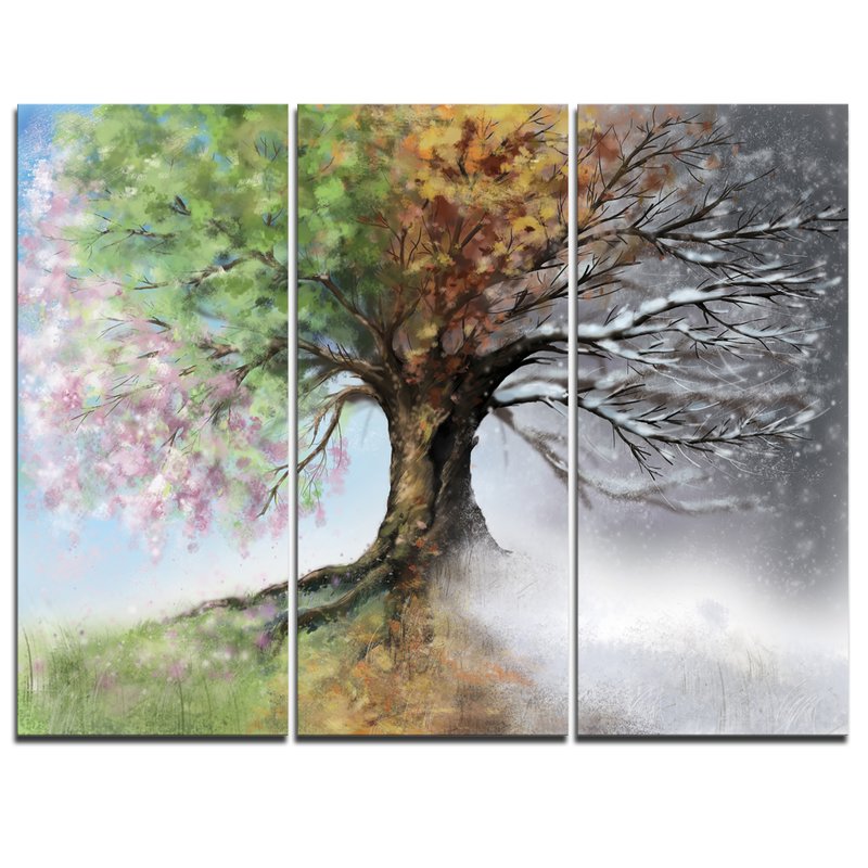 800x800 Four Seasons Tree Wall Art Wayfair - Four Piece Painting