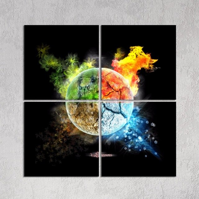 640x640 Framed Wall Decoration Paintings 4 Piece Wall Art Painting - Four Piece Painting