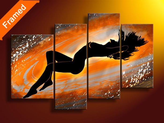700x525 Online Shop Four Pieces Oil Painting On Canvas Modern Handmade Art - Four Piece Painting
