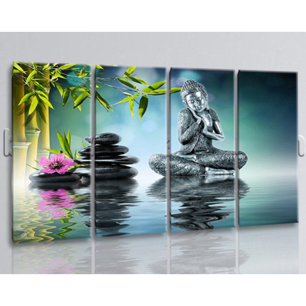 1000x1000 Oversized Buddha Yin Yang Painting On Canvas Living Room Four - Four Piece Painting
