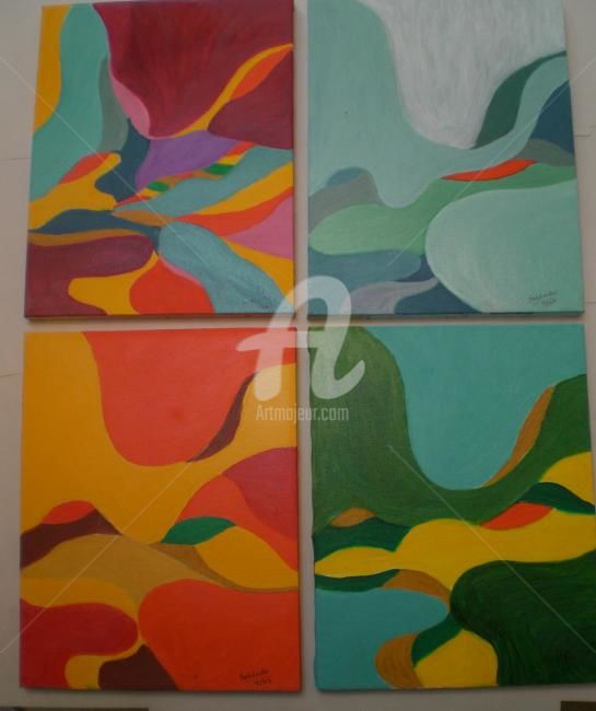 545x650 Four Seasons 4 In 1 (Seshadri) - Four Seasons Abstract Painting