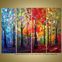 236x236 Tree With Four Seasons Vector Sighns Paintings - Four Seasons Abstract Painting