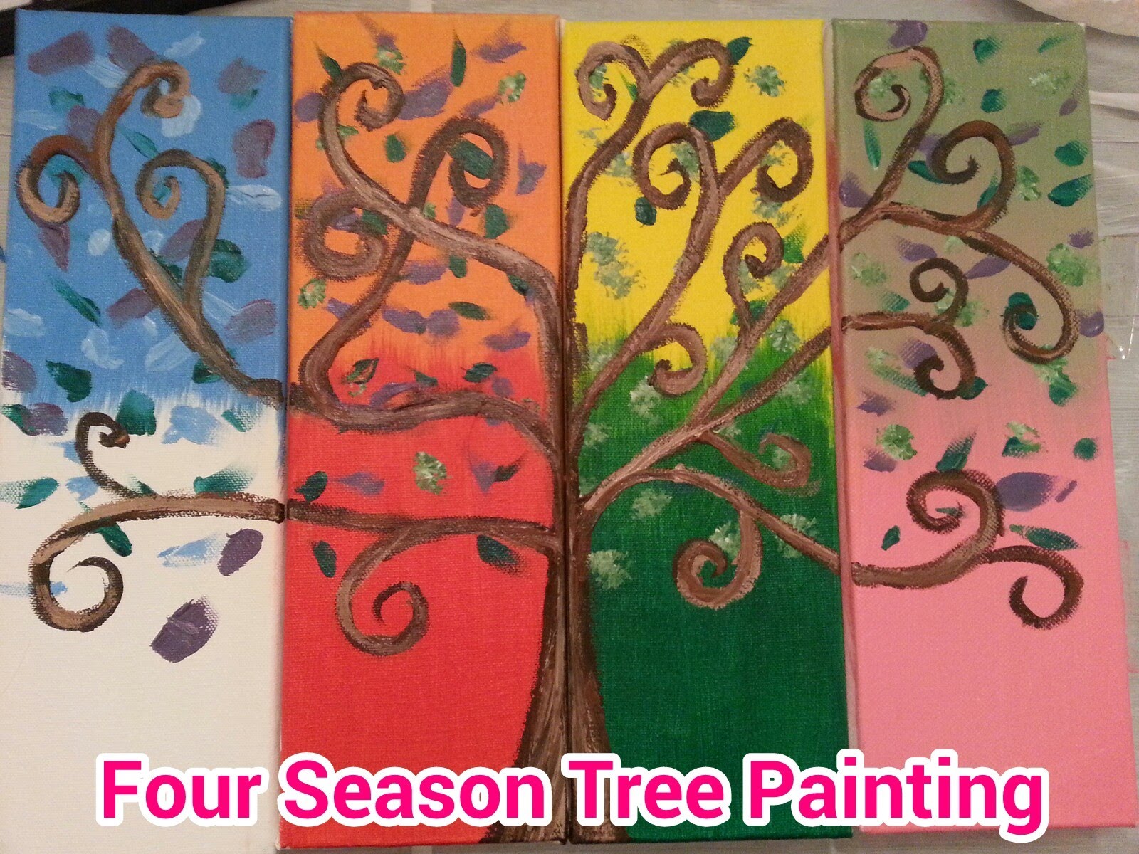 1600x1200 Four Season Tree Painting - Four Seasons Painting