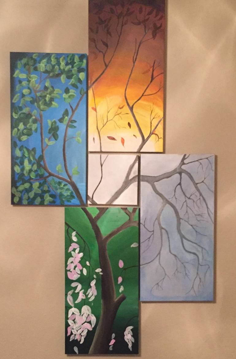 770x1171 Saatchi Art Four Seasons Painting By Sajatha Kutty - Four Seasons Painting