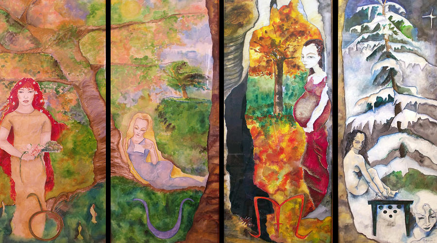 900x501 The Four Seasons Painting By Erika Brown - Four Seasons Painting