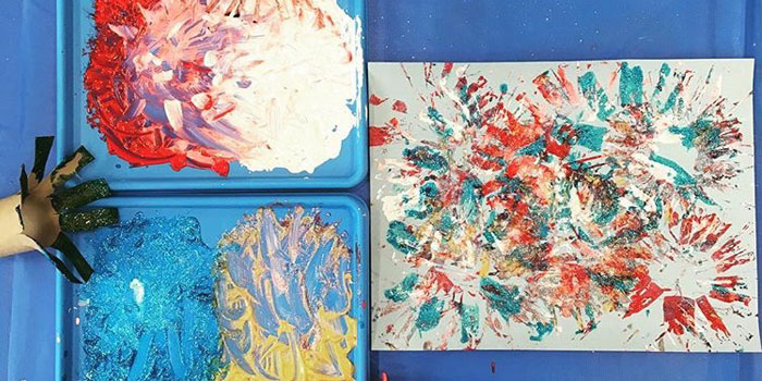 700x350 Fourth Of July Art Project Firework Painting - Fourth Of July Painting