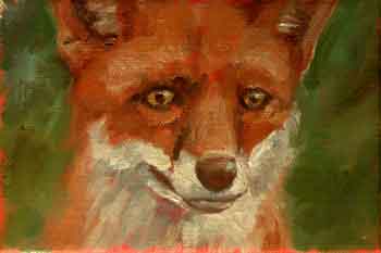 350x233 One Hundred Paintings One Hundred Days 22. A Fox Painting - Fox Head Painting