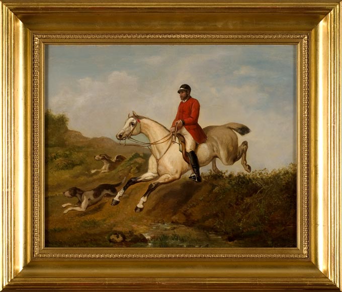 680x582 Fox Hunt Scene Oil On Panel - Fox Hunt Oil Painting