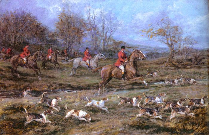 700x451 Full Cry Oil Painting Reproductions, Paintings And Horse Art - Fox Hunt Painting