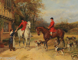 300x232 Paintingvintagefine Art Posterdogsfox Hunt Heywood Hardy - Fox Hunt Painting