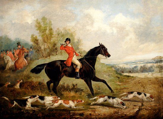 550x402 The Fox Hunt. (Let's Hope He Got Away). (From Vintage English - Fox Hunt Painting