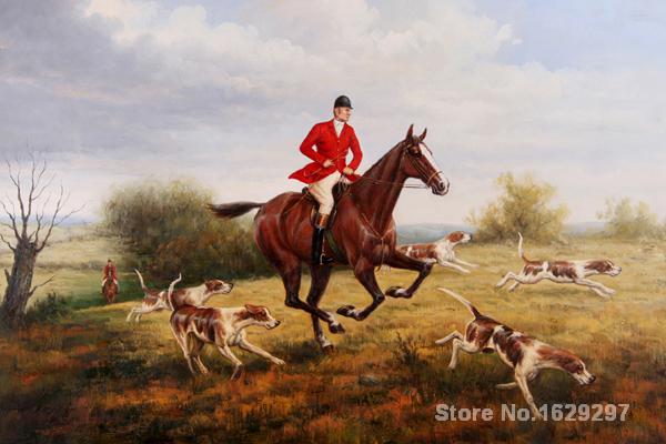 600x400 Horse Painting Oil The Fox Hunt I Heywood Hardy Hand Painted High - Fox Hunt Painting