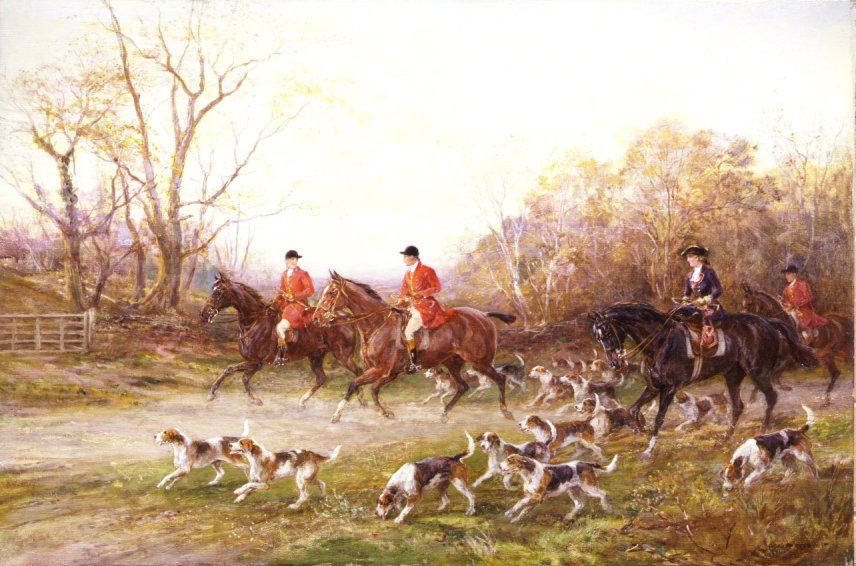 856x566 Hunting Scene Pictures Click Text Below To View Large Image - Fox Hunt Painting
