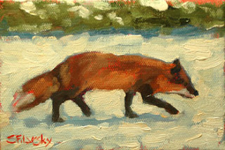320x213 The Fox In Snow Series - Fox In The Snow Painting