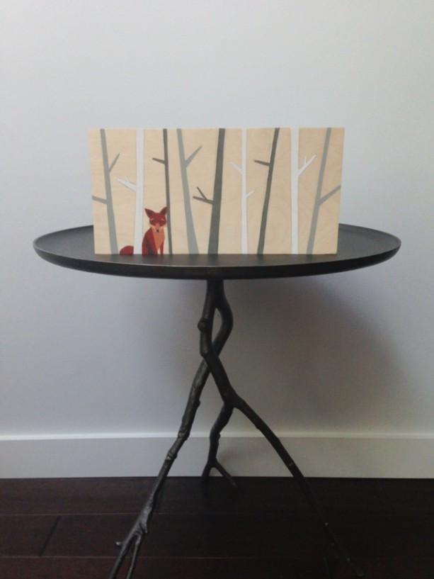 613x817 Hand Painted Woodland Fox Art, Woodland Nursery, Woodland Decor - Fox Nursery Painting