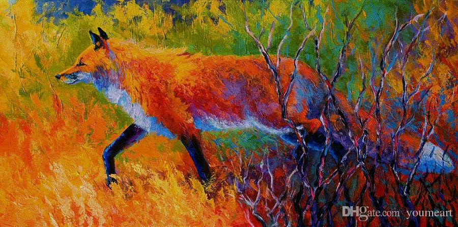 900x447 Foxy Red Fox Animal Oil Painting Motley Moose Running Horse - Fox Oil Painting