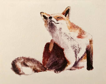 340x270 Fox Painting Etsy - Fox Painting