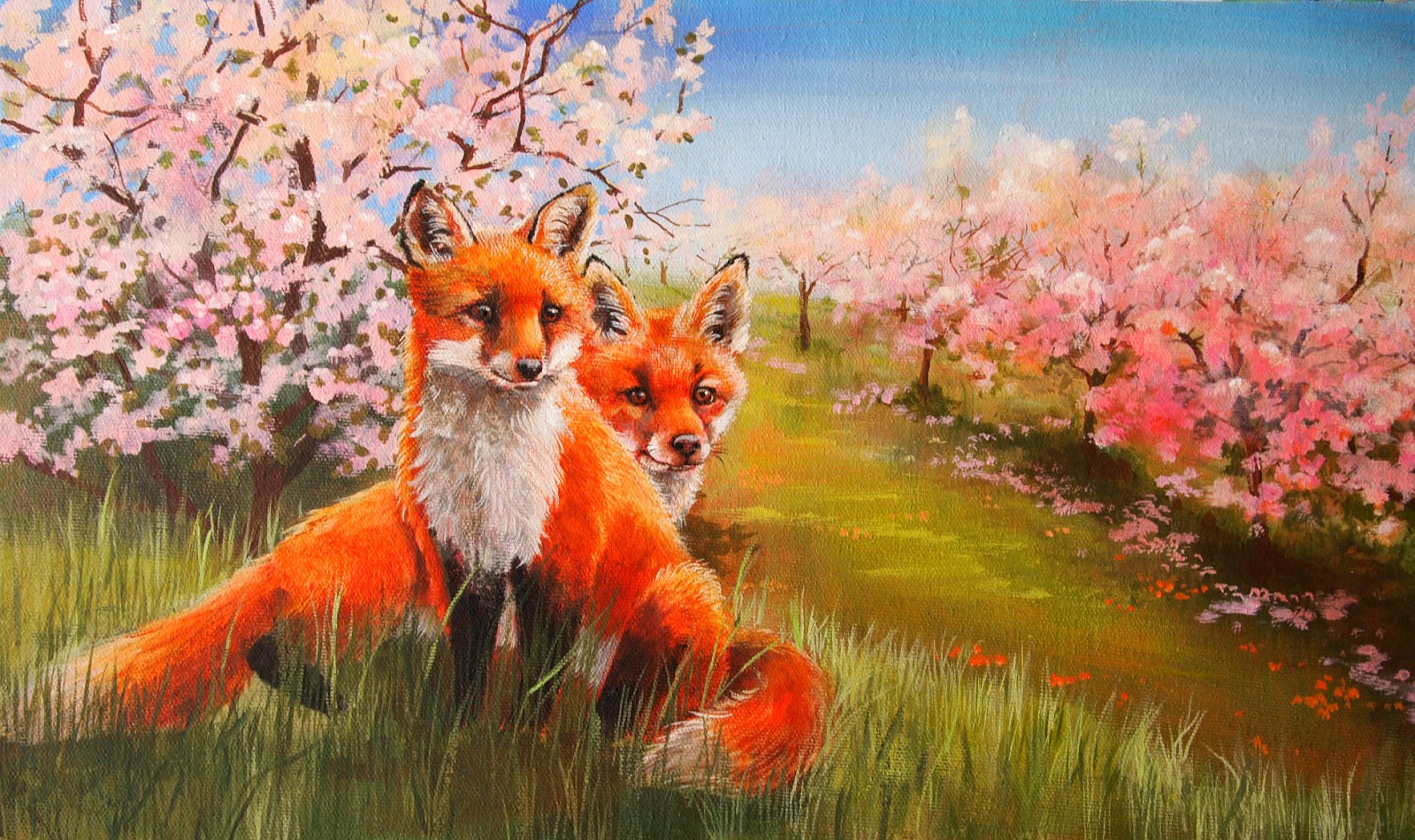 1600x950 Kaaren's Art Blog The Finished Spring Fox Painting - Fox Painting
