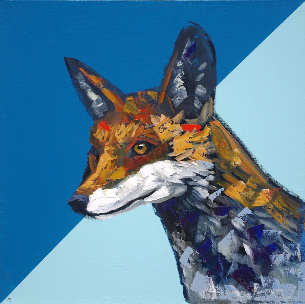 1000x997 Moon And Water - Fox Painting