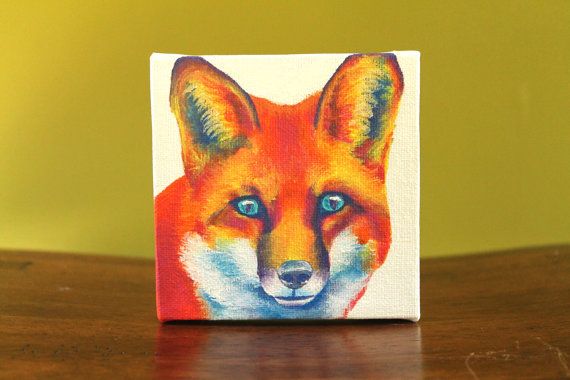 570x380 Fox Painting Fox Wall Art Woodland Wall Art Abstract Fox - Fox Painting Abstract