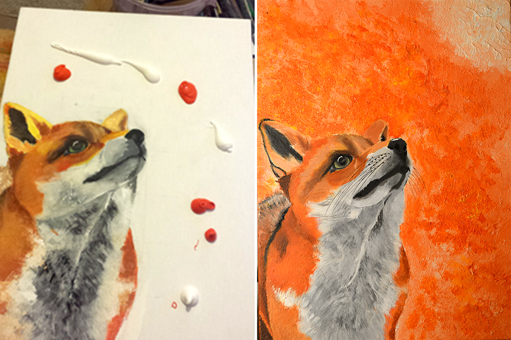 1000x667 Holly Sellors Her Techniques, Her Painting And Using Artgrid - Fox Painting Abstract