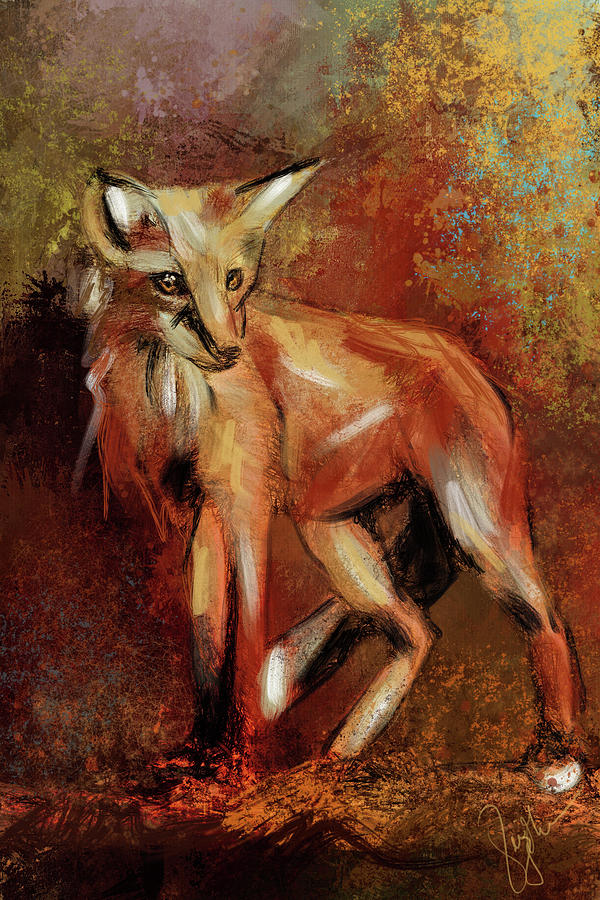 600x900 Abstract Fox Painting By Jai Johnson - Fox Painting Abstract