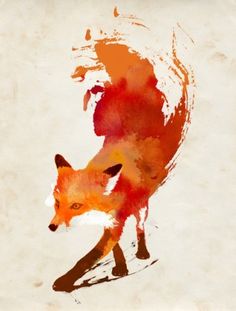 Fox Painting Watercolor