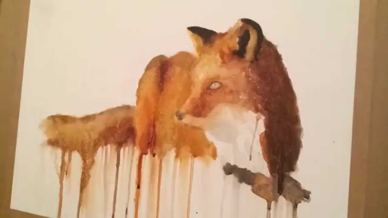 1280x720 Snow Fall - Fox Painting Watercolor