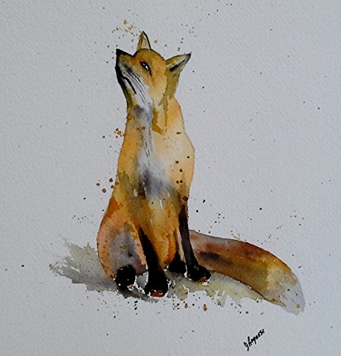 479x500 Fox Original Watercolor Painting Watercolor Fox - Fox Painting Watercolor