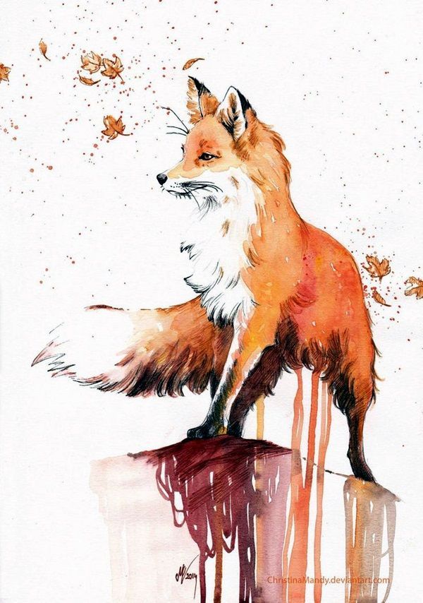 600x854 Watercolor Fox Painting - Fox Painting Watercolor