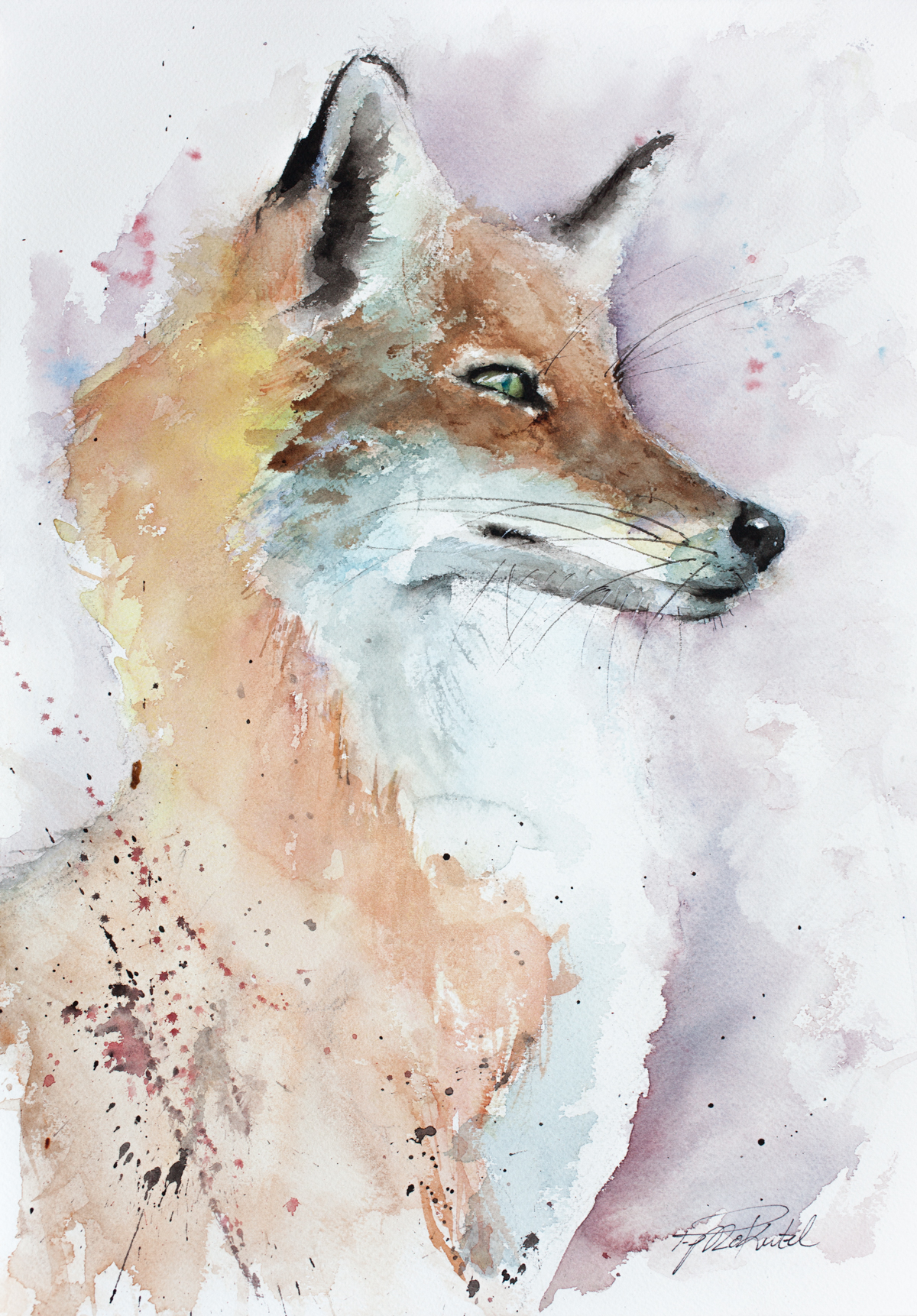 Fox Watercolor Painting at PaintingValley.com | Explore collection of ...