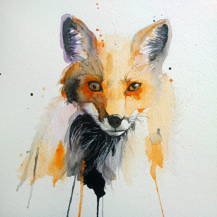 700x700 Fox Watercolor By Excentric - Fox Watercolor Painting