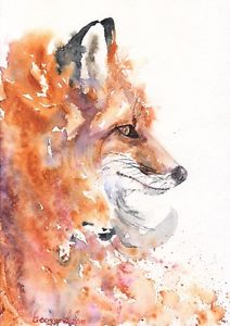 212x300 Fox Watercolor Print Of The Original Watercolor Painting Foxy - Fox Watercolor Painting