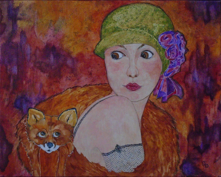 900x723 Foxy Lady Painting By Georgia Donovan - Foxy Painting