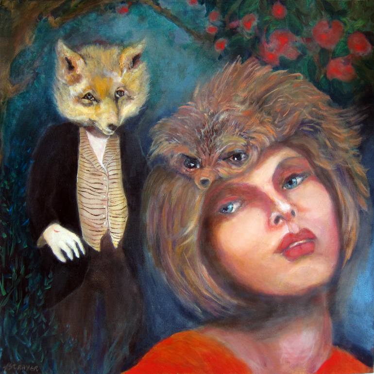 770x770 Saatchi Art Fox And Foxy Painting By Artist Strayer - Foxy Painting