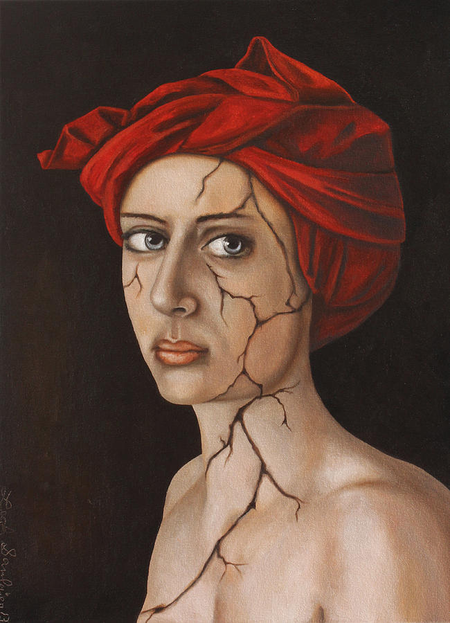 650x900 Fractured Identity Edit 1 Painting By Leah Saulnier The Painting - Fracture Painting