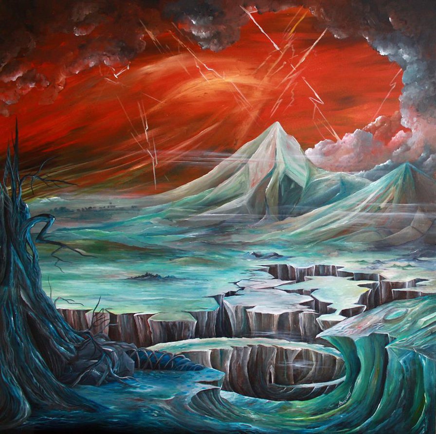 896x892 Hyperborean Skies - Fracture Painting