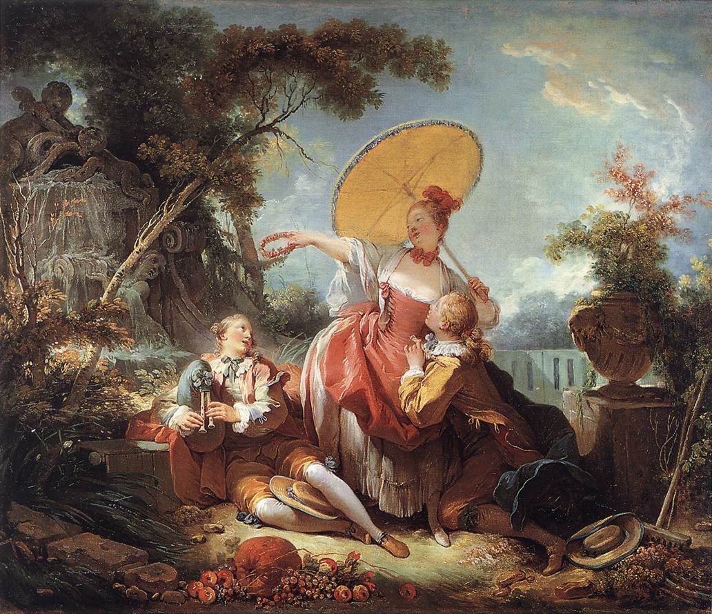 1032x890 Art History Jean Honore Fragonard The Musical Contest - Fragonard Painting