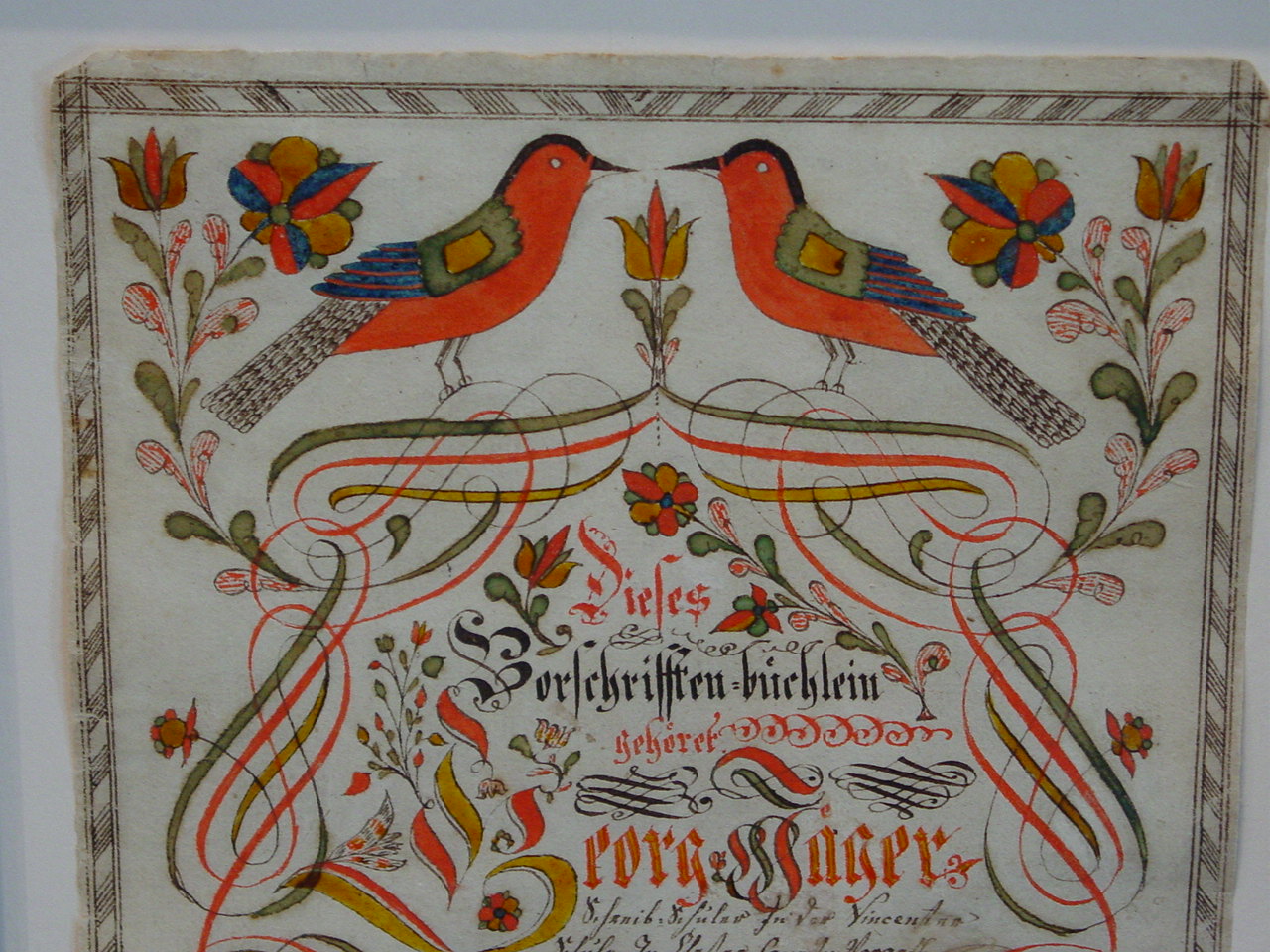 1280x960 Fraktur Drawing, Attributed To Eyre Olde Hope Antiques - Fraktur Painting