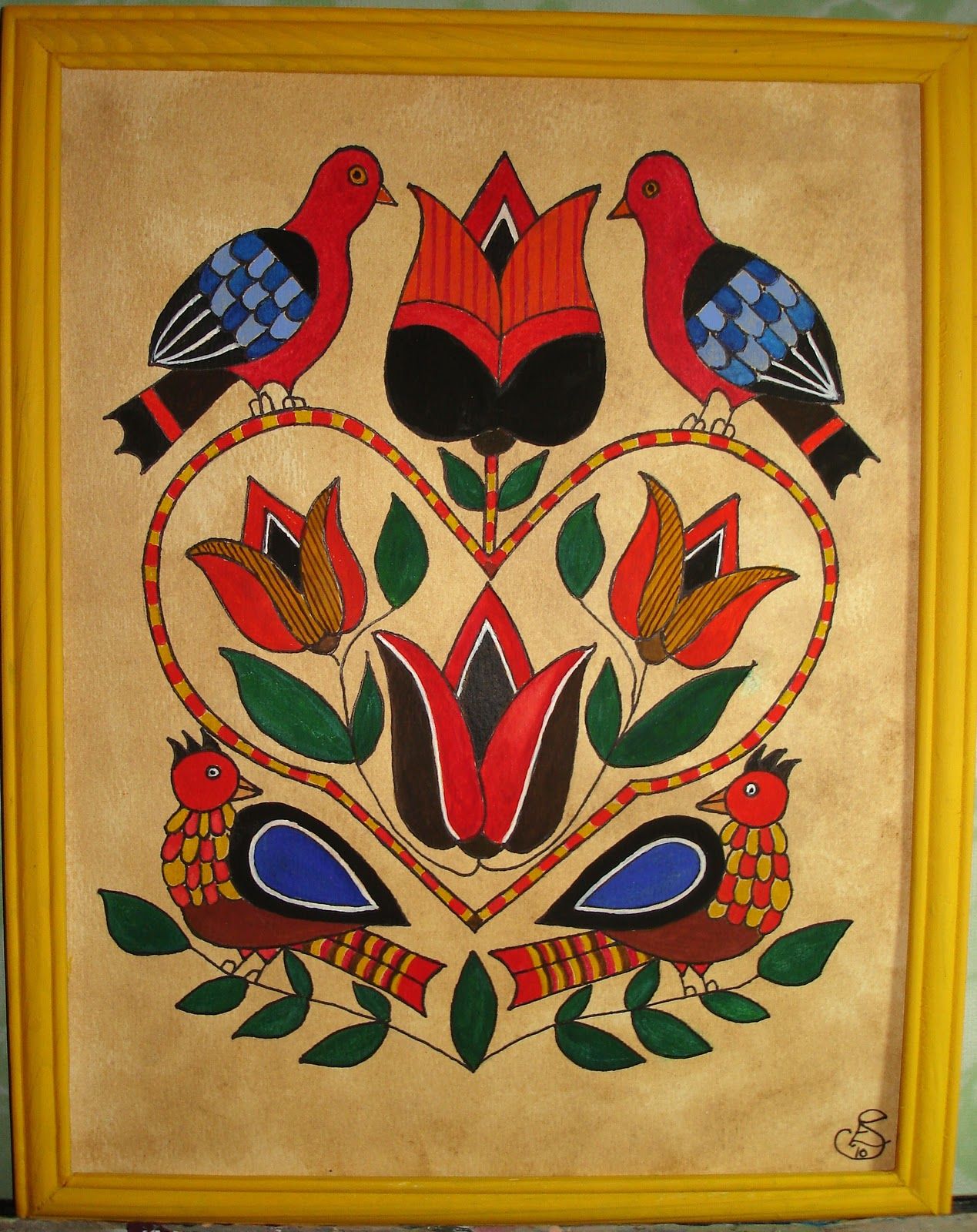1269x1600 One Wild Swan Fraktur Art - Fraktur Painting