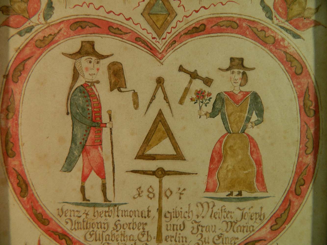 1333x1000 Pa Dutch Masonic Fraktur East Coast Fine Arts Llc - Fraktur Painting