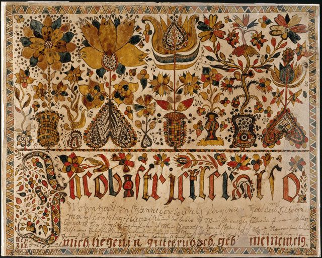 640x512 Best 16 Fraktures Images On Folk Art, Pennsylvania - Fraktur Painting