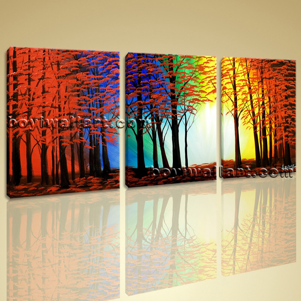 1000x1000 Large Abstract Landscape Painting Print On Canvas Original Wall - Framed Abstract Painting