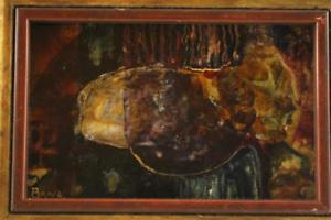 300x200 Original Framed Art Bravo Oil Painting On Board Framed Abstract - Framed Abstract Painting