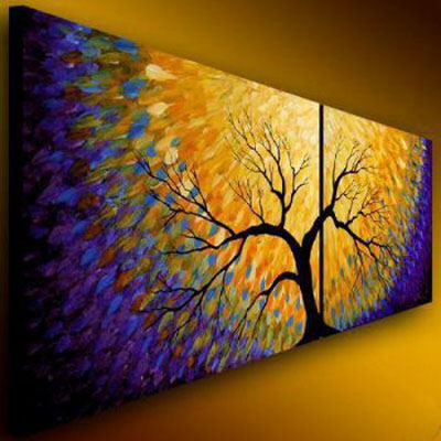 400x400 Flowering Modern Canvas Abstract Oil Painting Wall Art - Framed Art Oil Painting
