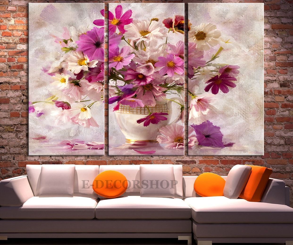 1242x1039 Large Wall Art Oil Painting Flowers In Vase Canvas Prints - Framed Art Oil Painting